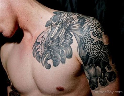 Dragon On Chest - Tattoos Designs