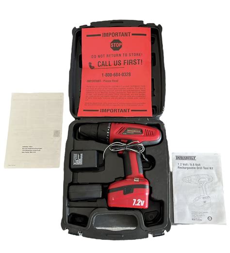 Durabuilt Volt Volt Rechargeable Drill Tool Kit Red For Sale In