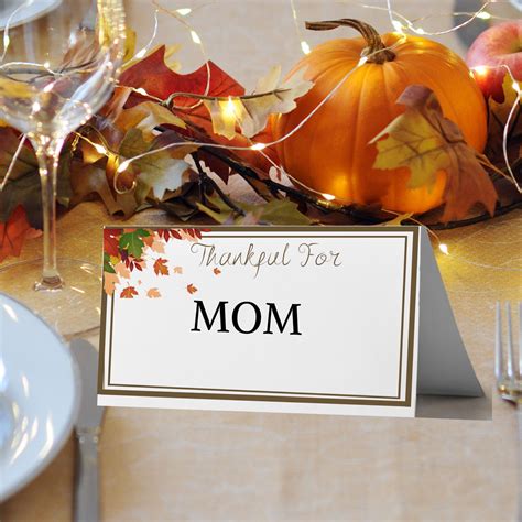 Thanksgiving Editable Table Place Card Printablethanksgiving Dinner