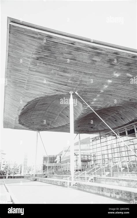 The Senedd building (Welsh Parliament), Cardiff, UK, August 12th 2022 ...