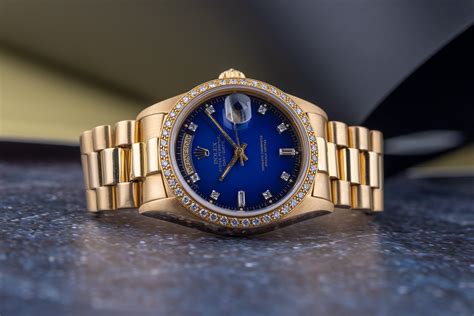 Rolex Day Date Ref 18048 Blue Vignette Diamond Dial And Bezel 197 Watch Collectors