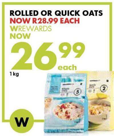 Rolled Or Quick Oats 1kg Offer At Woolworths