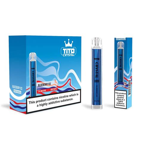 Blueberry Ice Tito Crystal Bar Puffs Disposable Vape Device Pack