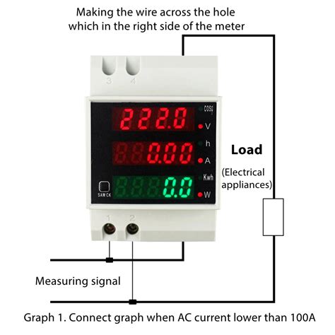 Ketotek Digitale Stroommeter Wisselstroommeter Eenfasig Ac V A