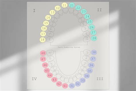 Teeth Numbering System Vector Illustration In Png Svg Pdf Etsy