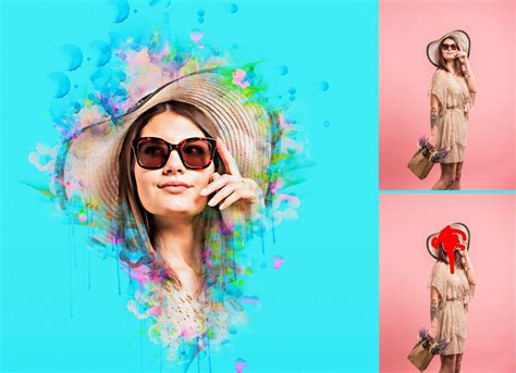 Portrait Watercolor Photoshop Action Design Cuts