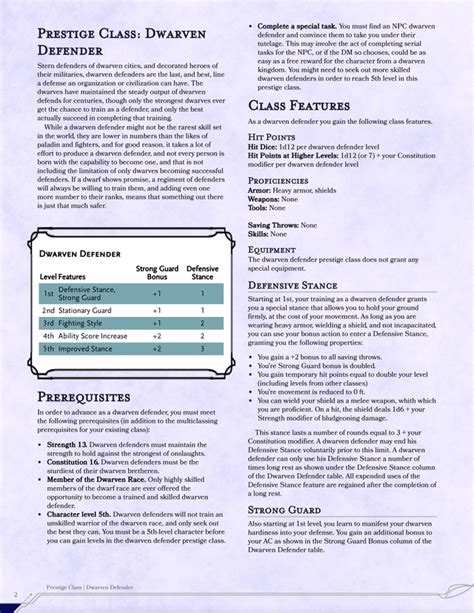 Dwarven Defender A 5e Prestige Class Runearthedarcana 50 Off