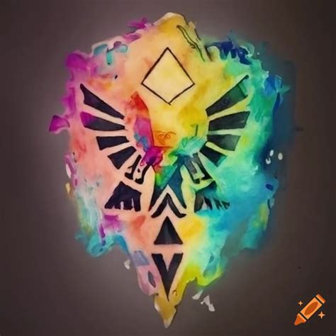 Aquarelle Tattoo Design Combining Halo And Zelda Themes On Craiyon