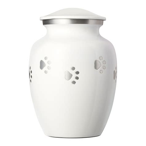 Ottillie Paws Series Pet Cremation Urn Medium Cloud White Painted