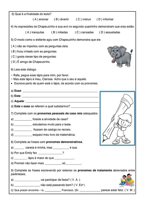 Pronomes Possessivos E Demonstrativos Ano Atividades Pronomes Hot Hot