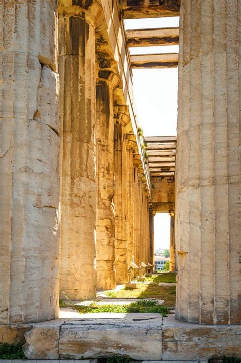 Templo De Hephaestus Na Luz Solar Atenas Grécia Foto De Stock