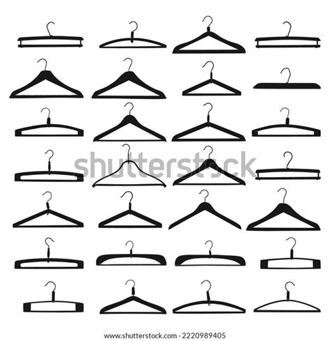 Vector Big Set Different Hanger Silhouettes Stock Vector (Royalty Free ...