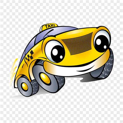 Cartoon Taxi Cab Character Image PNG | Citypng