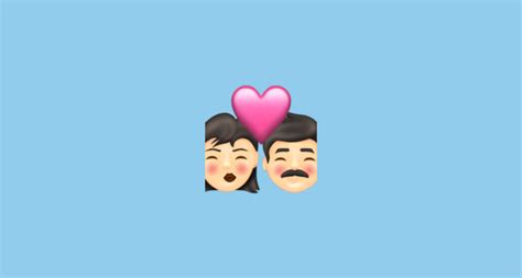 Bacio Tra Coppia Donna Uomo Carnagione Chiara Emoji On