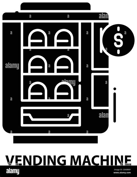 Vending Machine Icon Black Vector Sign With Editable Strokes Concept Illustration Stock Vector