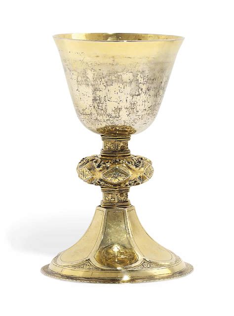 A German Silver Gilt Chalice Apparently Unmarked 17th Century