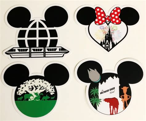 Walt Disney World Sticker Collection 4 Stickers. 4 Parks. 1 - Etsy