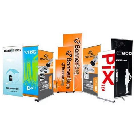 Silver Aluminium Roll Up Banner Stands For Promotional Size X