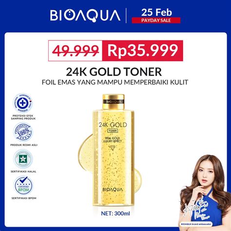 Jual BIOAQUA 24k Gold Toner 100ml 300ml 24K Gold Skincare Hydrating