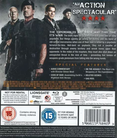 The Expendables Blu Ray Sylvester Stallone Jason Statham