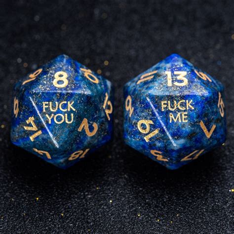 Lapis Lazuli Gemstone Set Fuck Me Fuck You Dice Etsy