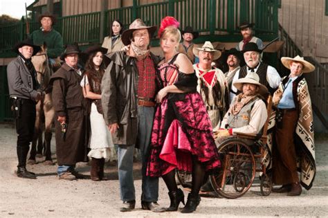 Tough Old West Gangster With Prostitute And Group Of People