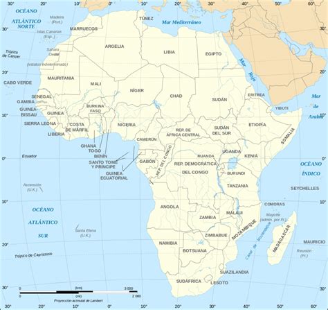 Mapa de África para imprimir Político Físico Con Nombres 2022