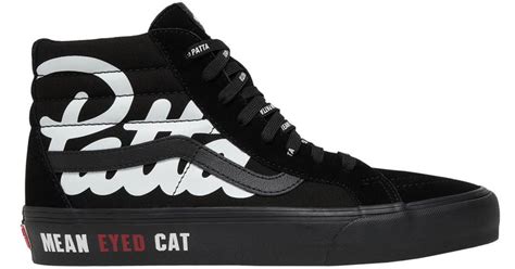 Vans Patta X Vault Sk8 Hi Reissue Vlt Lx Mean Eyed Cat Black For