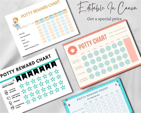 Potty Training Chart Potty Chart Toilet Training Star Etsy