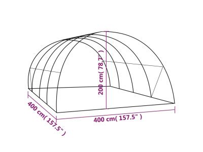 Serre de jardin 16 m² 400x400 cm Serre tunnel Serre maraicher Ciel