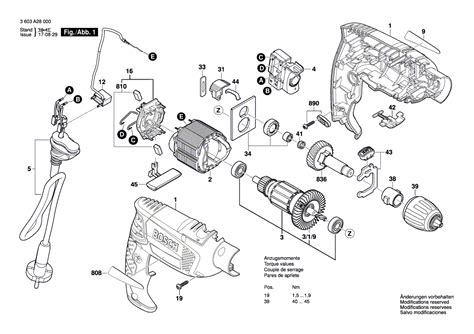 Запчасти для ударной дрели Bosch PSB 650 RE 230 V 3603A28000 ...