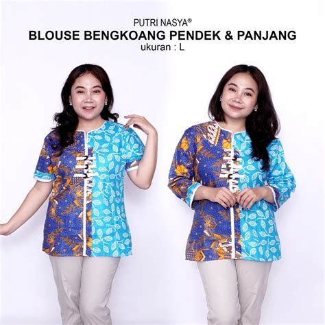 Jual Blouse Batik Big Size Ld 140 Wanita Atasan Batik Jumbo L Xl 2l 3l