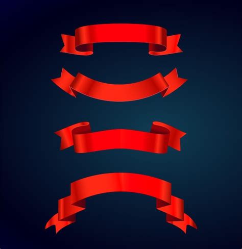 Premium Vector Red Ribbons Collection