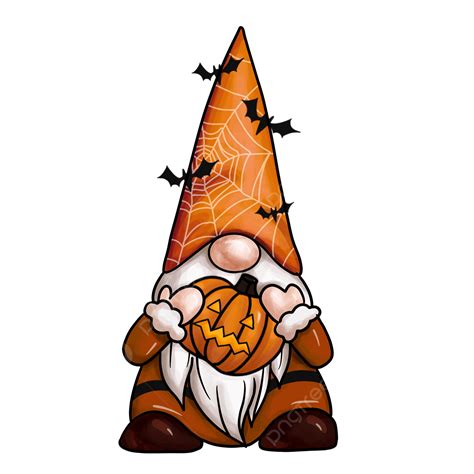 Halloween Gnome Cute Jack O Lantern Illustration Halloween Gnome