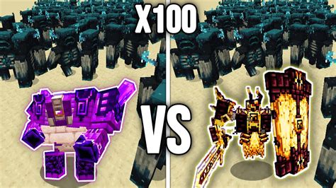 IGNIS And ENDER Guardian Vs X100 Every Minecraft Mob Minecraft Mob