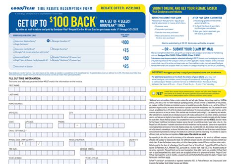 Goodyear Rebate Form Your Complete Guide To Saving Money On Tires