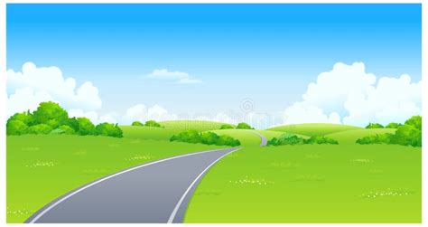 Field Curved Road Stock Illustrations Field Curved Road Stock