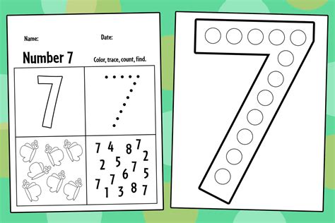 Free Printable Number 7 Worksheets For Preschool Worksheets Library