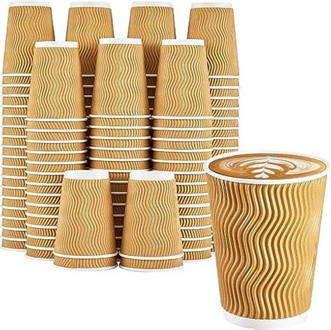 LATERN 50 Pièces Tasses à Café de Papier Kraft 360ml Coupelles Murales