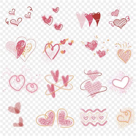 Hand Drawn Doodle Png Image Hand Drawn Cute Line Pink Doodle Love