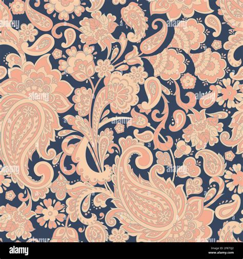 Seamless Paisley Pattern Floral Vector Illustration Stock Vector Image