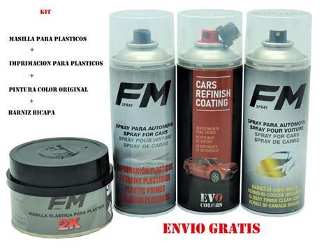 Kit Reparar Plasticos Masilla Imprimacion Pintura Original