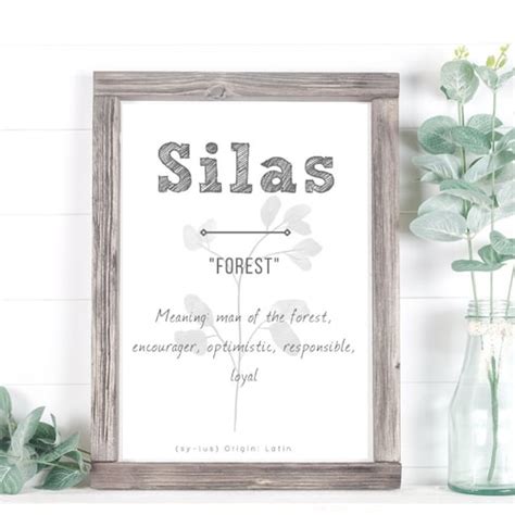 Silas Baby Name Meaning Baby Names Nursery Sign Boy Names Etsy