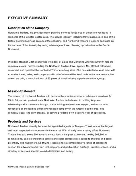 Example Of Business Plan Introduction Pdf - PDF Template