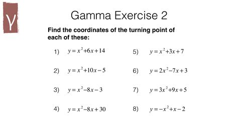 A11b Identifying Turning Points Of Quadratic Functions By Completing The Square