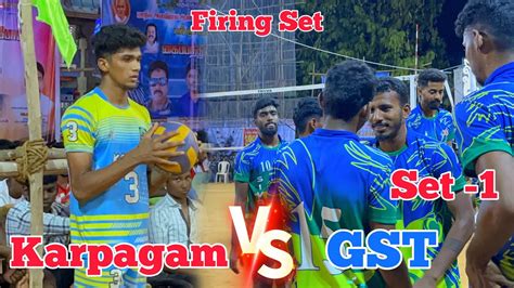 Super Firing Match GST Vs Karpagam Set 1 Volleyball