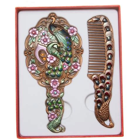 Aishangmei Exquisite Retro Peacock Design Makeup Mirror Maquillaje