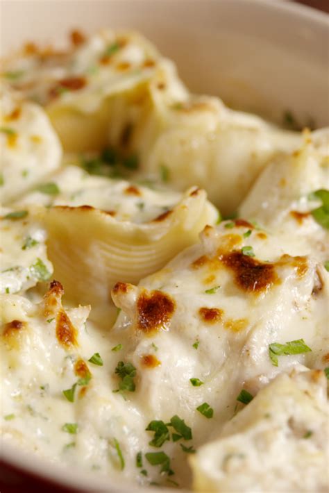 Best Chicken Alfredo Stuffed Shells Recipe How To Make Chicken Alfredo Stuffed Shells—