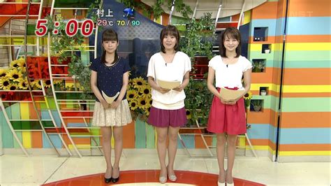 フジテレビ女子アナ画像庫 竹内友佳、石本沙織、 高見侑里の美脚・ミニスカ 12年7月12日 めざにゅ〜