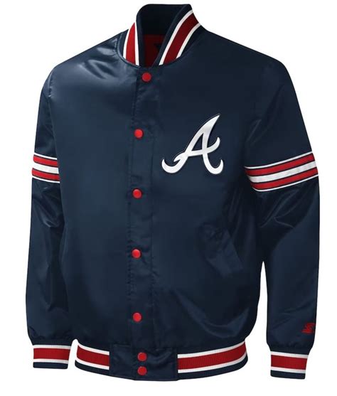 Starter Midfield Atlanta Braves Navy Satin Jacket Jackets Creator